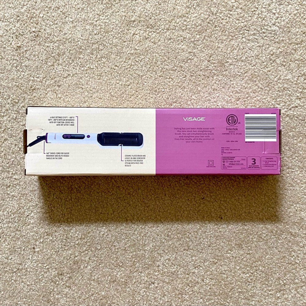 NWT Visage Hair Straightening Brush - Picture 3 of 4
